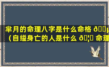 芈月的命理八字是什么命格 🌵 （自缢身亡的人是什么 🦊 命理八字）